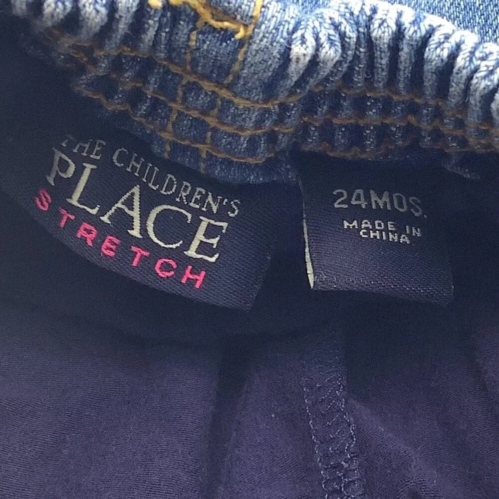 The Childrens Place Stretch Denim Skirt Skort Baby Girl Size 24M Blue Ruffled‎